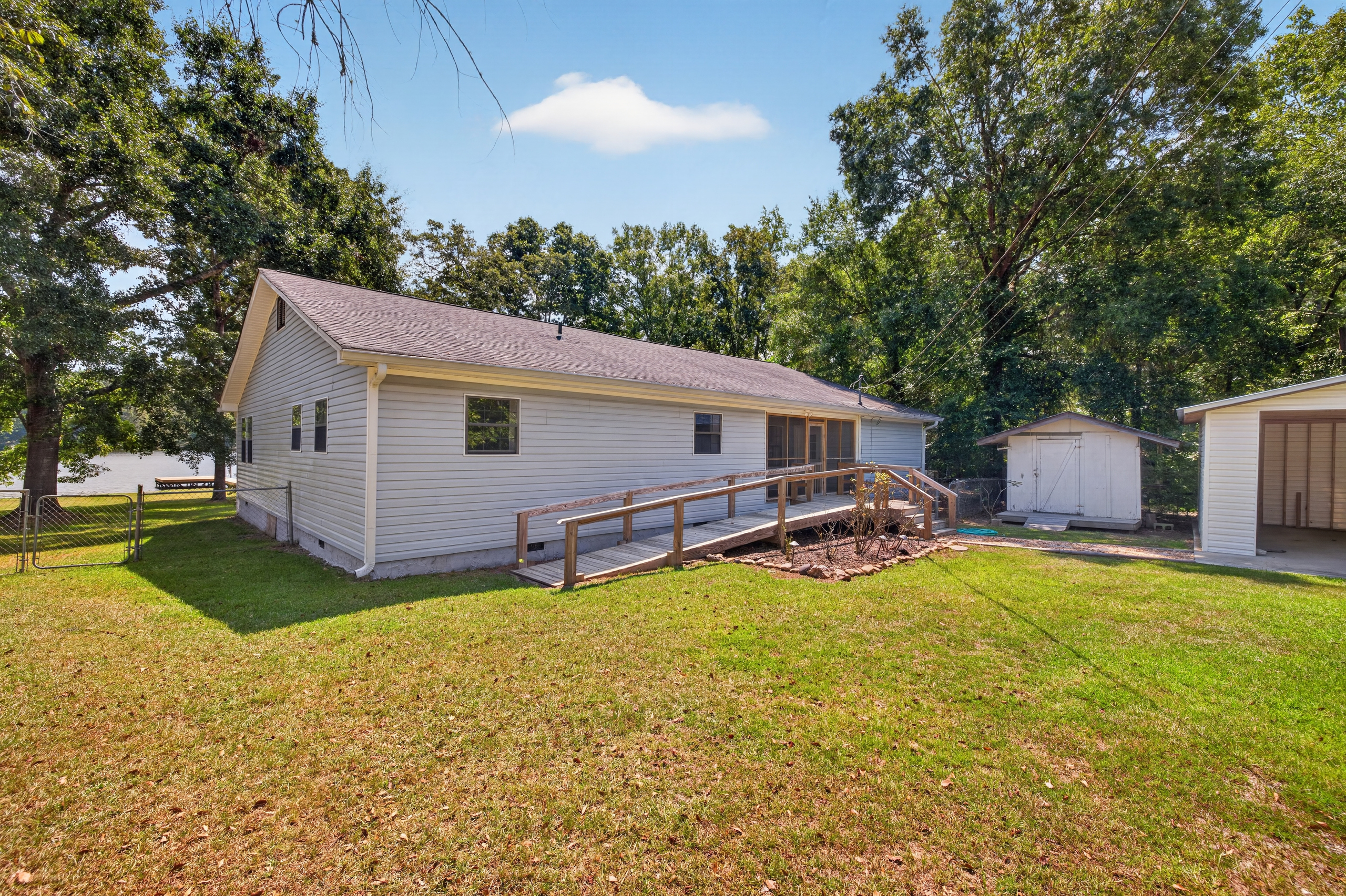 Covered ramp leading into home