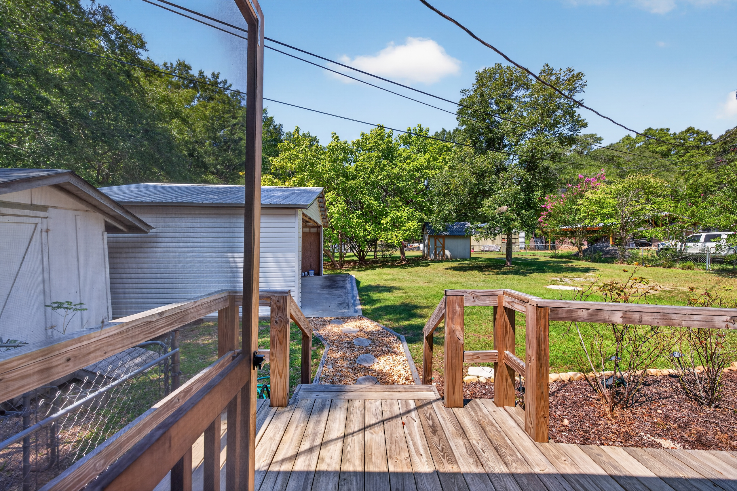 View from back porch to yard