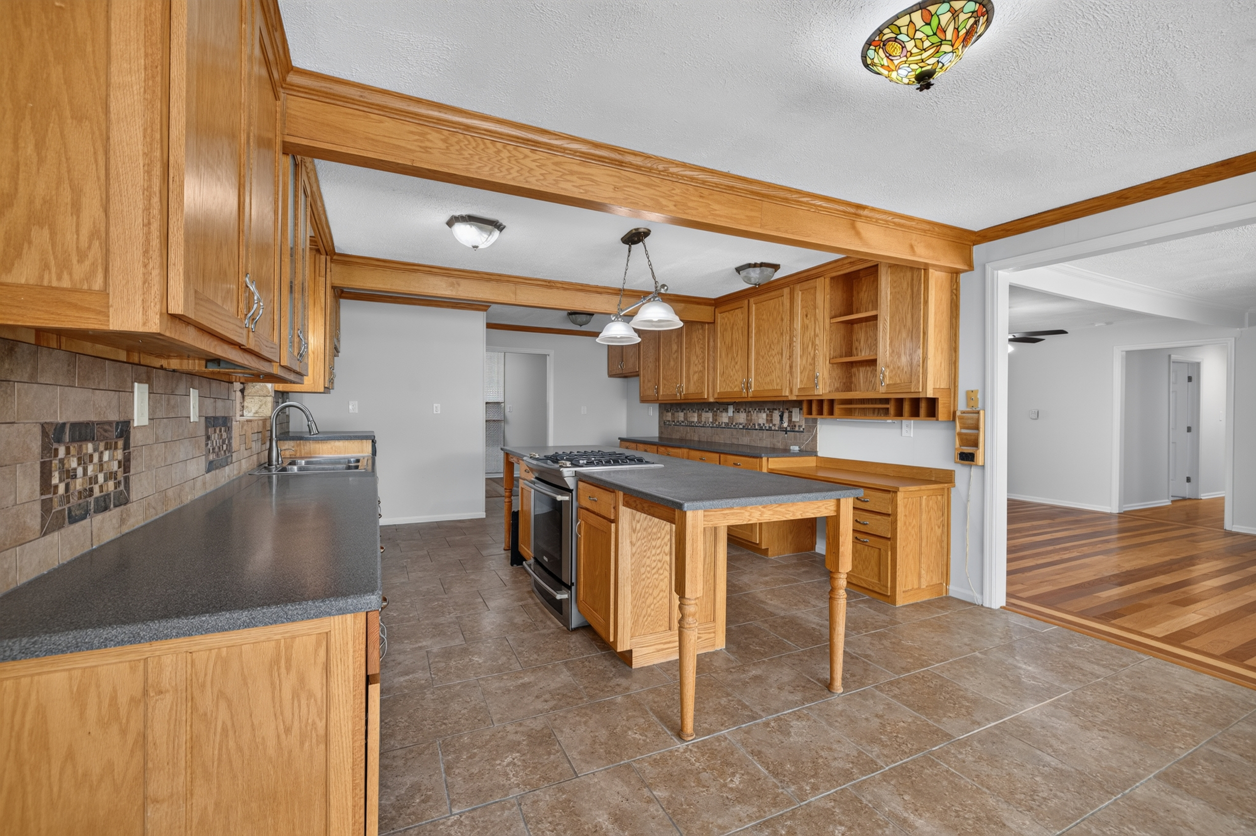 Kitchen island and custom cabinetry