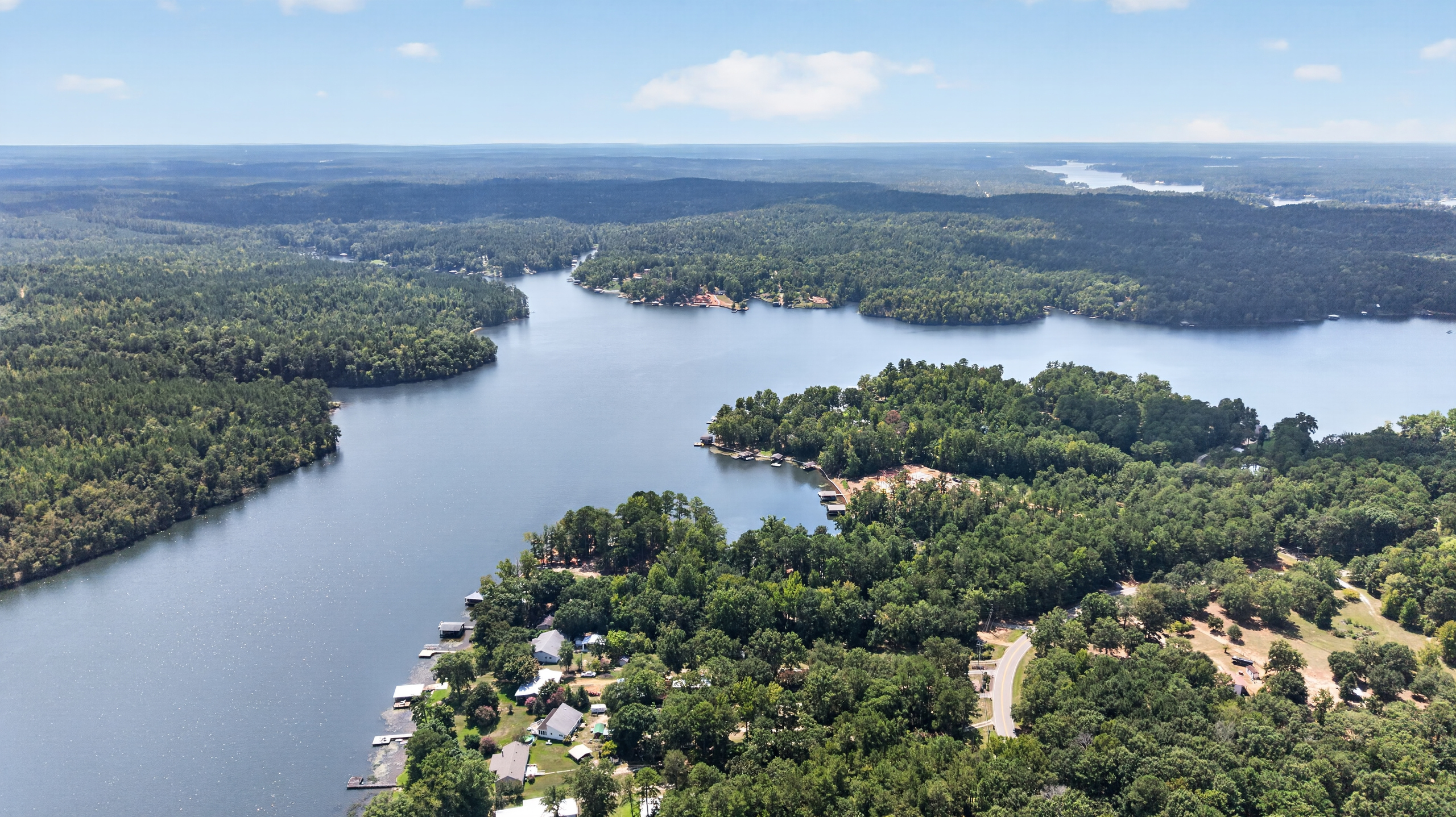 Aerial lake view facing north