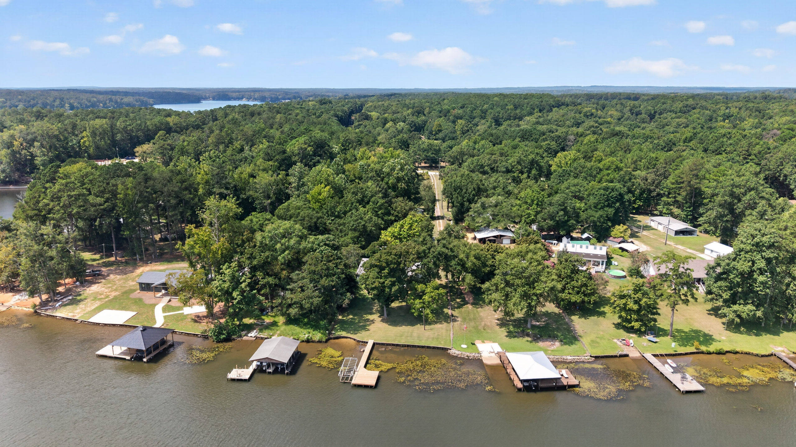 Elevated lake horizon view