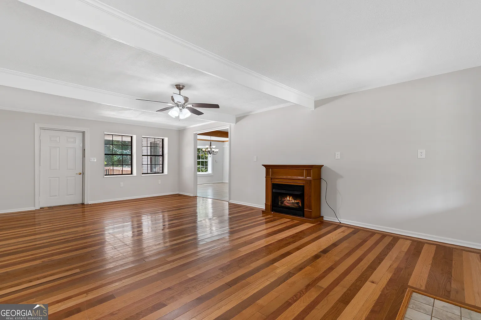 Living room and fireplace