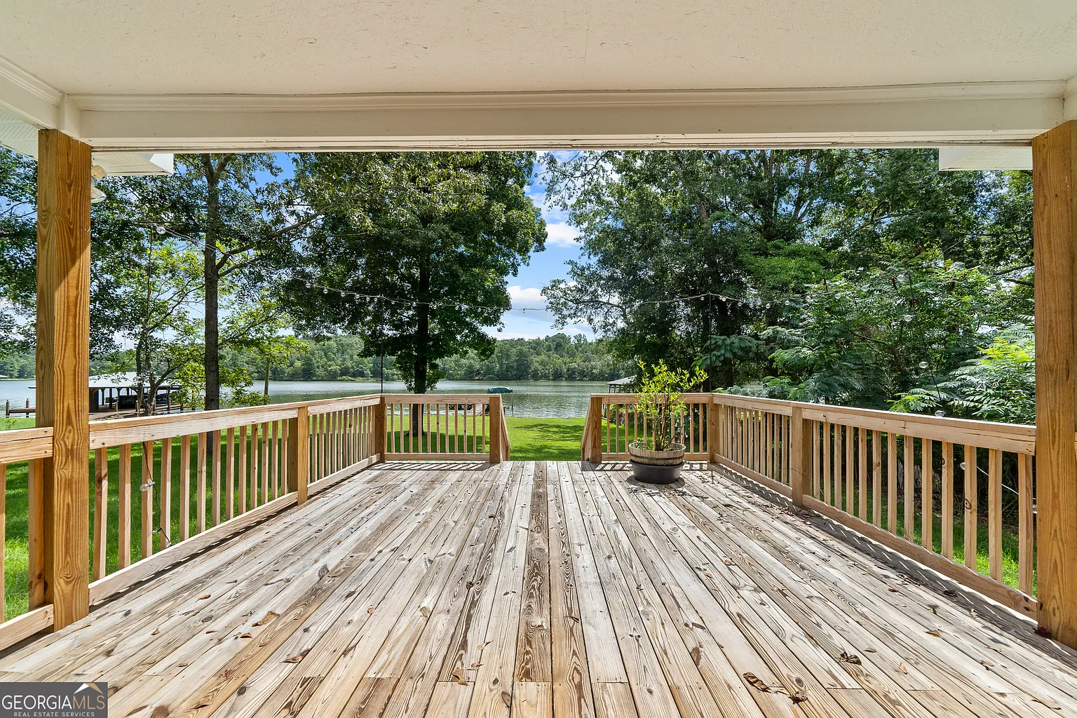 View of Lake Sinclair from the deck at 274 S Steel Bridge Rd